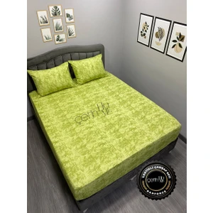 Çetin Home Kumaş Lastikli Çarşaf Seti Çift Kişilik ve Battal Boy Gölge Yeşil 160 x 200