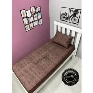 Çetin Home Kumaş Lastikli Çarşaf Seti Tek Kişilik 3 Ebat Gölge Çikolata 120 x 200