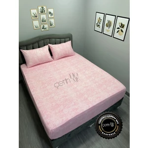 Çetin Home Kumaş Lastikli Çarşaf Seti Çift Kişilik ve Battal Boy Gölge Pudra 180 x 200