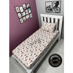 Çetin Home Kumaş Lastikli Çarşaf Seti Tek Kişilik 3 Farklı Ebat Gardenya Kırmızı 100 x 200