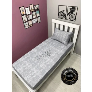Çetin Home Kumaş Lastikli Çarşaf Seti Tek Kişilik 3 Ebat Gölge Soft Gri 120 x 200