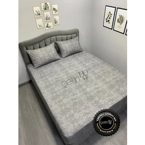 Çetin Home Kumaş Lastikli Çarşaf Seti Çift Kişilik ve Battal Boy Gölge Antrasit 180 x 200