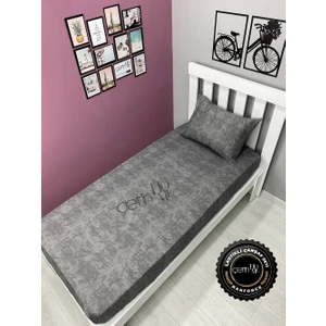 Çetin Home Kumaş Lastikli Çarşaf Seti Tek Kişilik 3 Ebat Gölge Antrasit 90 x 190