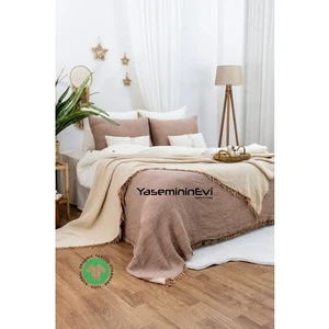 Yaseminin Evi Kahve - Açık Kahve Tek Kişilik Yatak Örtüsü