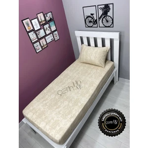Çetin Home Kumaş Lastikli Çarşaf Seti Tek Kişilik 3 Ebat Gölge Krem 120 x 200