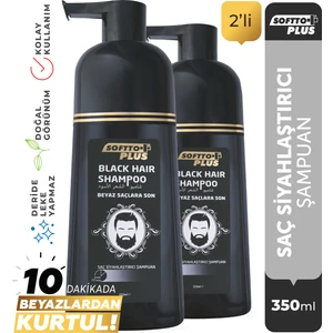 Softto Plus Black Hair Doğal Görünümlü Şampuan 350 ml x 2 Adet