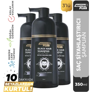 Softto Plus Black Hair Doğal Görünümlü Şampuan 350 Ml X 3 Adet