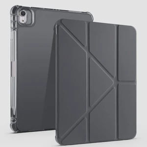 Apple iPad 10. Nesil 10.9 (2022) Yatay ve Dikey Standlı Antişok Köşe Korumalı Kalemlikli Origami Slikon Kılıf A2696 A2757 A2777 A3162