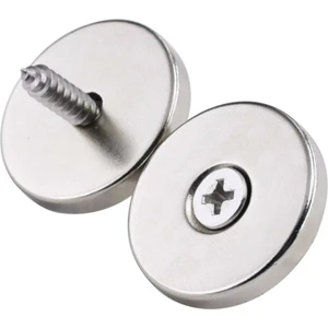 Dünya Magnet 2 Adet D20 mm x 7/4 mm x 3 mm Havşa Delikli Güçlü Vida Atılabilir Neodyum Mıknatıs (2'li Paket)
