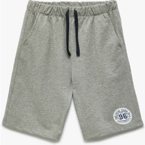 Baskılı Beli Bağlamalı Cep Detaylı Şort