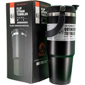 Vakumlu Termos, Paslanmaz Çelik 30 OZ/887 Ml, Siyah