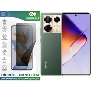 ECR MOBILE  Infinix Note 40 Pro Uyumlu Hidrojel Nano Ekran Koruyucu Film Hayalet(Privacy)Tempered Cam Değildir