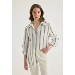 Masha Kate Keten Çizgili Gömlek