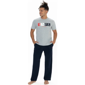 U.S. Polo Assn. 18899 Erkek Kısa Kollu Bisiklet Yaka Pijama Takımı-Gri