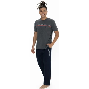 U.S. Polo Assn. 18895 Erkek Kısa Kollu Bisiklet Yaka Pijama Takımı-Antrasitmelanj