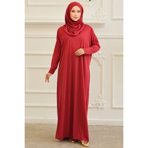 Pratik Tek Parça Namaz Elbisesi 1396 - Bordo