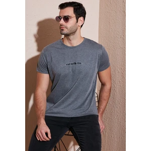 Pamuklu Slim Fit Bisiklet Yaka T Shirt Erkek T Shirt 541WIND
