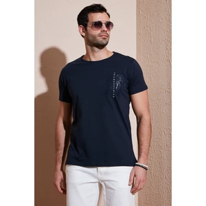 Bisiklet Yaka Pamuklu Slim Fit T Shirt Erkek T Shirt 541QUINT