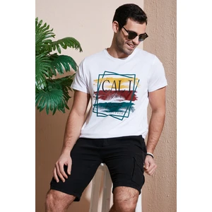 Pamuklu Slim Fit Bisiklet Yaka T Shirt Erkek T Shirt 541CALIFORNIA24