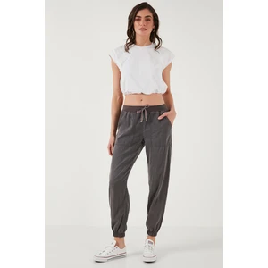 Regular Fit Yüksek Bel Lastikli Paça Jogger Spor Pantolon Bayan Pantolon 668YP5039