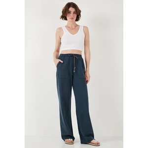 Relaxed Fit Yüksek Bel Bol Paça Pantolon Bayan Pantolon 668YP5040