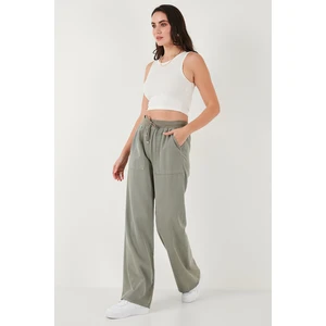 Relaxed Fit Yüksek Bel Bol Paça Pantolon Bayan Pantolon 668YP5040