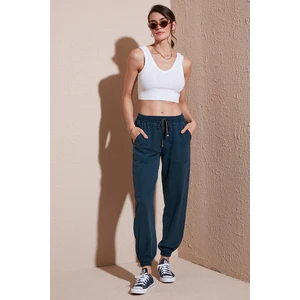 Regular Fit Yüksek Bel Lastikli Paça Jogger Spor Pantolon Bayan Pantolon 668YP5039