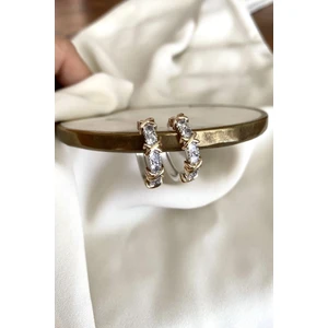 Gaila Design Tiff Co Model x Taşlı Altın Kaplama Küpe