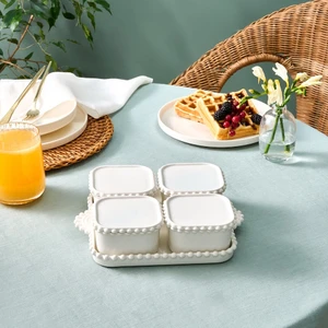 Carmen Perla 4'lü 9 Parça Tepsili Porselen Kahvaltılık