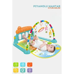 Mor Bebe Sevimli Piyanolu Sesli Işıklı Aynalı Oyun Halısı I Eğitici Duyu Gelişim I Görsel ve Işitsel Gelişim