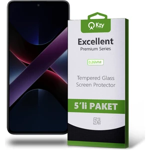 Kzy Xiaomi Poco X7 Pro ile Uyumlu Temperli Ekran Koruyucu Kırılmaz Cam Ekonomik 5'li Paket