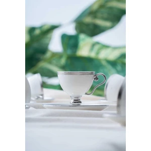 HXF-06551 Thelma Silver Beyaz 6'lı Kahve Fincan Takımı