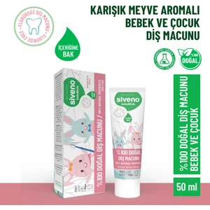 %100 Doğal Diş Macunu Bebek ve Çocuk İçin Karışık Meyve Aromalı Florürsüz 50 ml