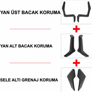 Gp Kompozit Honda Adv 350 2023-2025 Uyumlu Üst/alt Bacak ve Grenaj Koruma Seti Siyah
