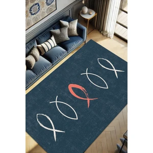 The Reef Design Renkli Balık Desenli Halı Sade Halı Dokuma Kaymaz Tabanlı Halı Dijital Baskılı Yıkanabilir Mutfak Halısı Genç Odası Halısı