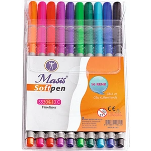 Fineliner Softpen Kalem 10 Renk Pvc S5304-10C