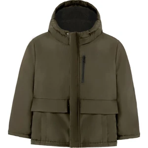 Kız Çocuk Haki Içi Kürklü Su ve Rüzgar Geçirmez Kapüşonlu 3 Cep Kışlık Mont & Kaban & Parka ML-FMPÇ-110 K
