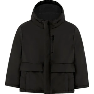 Kız Çocuk Siyah Içi Kürklü Su ve Rüzgar Geçirmez Kapüşonlu 3 Cep Kışlık Mont & Kaban & Parka ML-FMPÇ-110 K