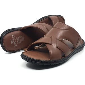 Luis Figo %100 Hakiki Deri Ortopedik Erkek Yazlık Yeni Sezon Günlük Özel Üretim Büyük Numara Terlik 39-49