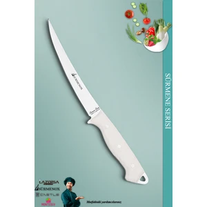 Sürmene Serisi Mutfak Fileto Bıçağı Steak Bıçak Et Balık Tavuk Fileto Bıçağı Beyaz ( MFT-008 )