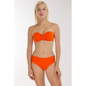 3404 Turuncu Straplez Bikini Takımı