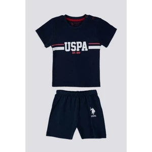 U.S. Polo Assn. Stripe Lacivert Bebek T-shirt Takım