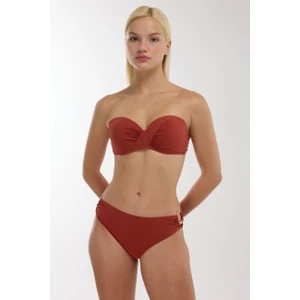 3404 Kiremit Straplez Bikini Takımı