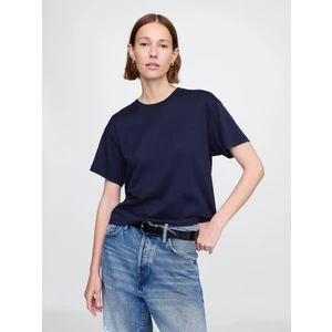 Kadın Lacivert Supima® Pamuk Relaxed T-Shirt