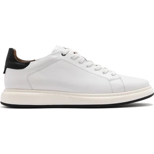 Erkek Beyaz Bağcıklı Deri Sneaker 25SFD611618
