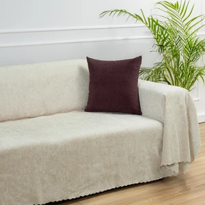 Latuda Home Premium Koltuk Örtüsü 175x300 LARGE Gramajlı Jakarlı Şönil  Krem | Kanepe Örtüsü |  Kaymaz