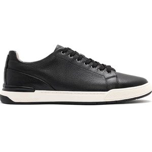 Erkek Siyah Bağcıklı Deri Sneaker 25SFD611118