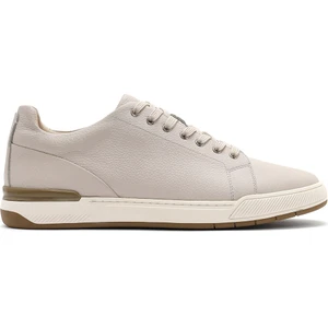 Erkek Beyaz Bağcıklı Deri Sneaker 25SFD611118