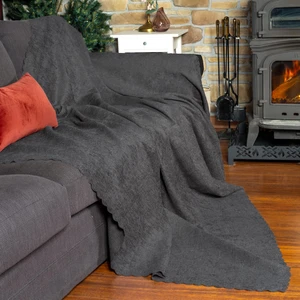 Latuda Home Premium Koltuk Örtüsü 175x215  Gramajlı Jakarlı Şönil  Gri | Kanepe Örtüsü |  Kaymaz