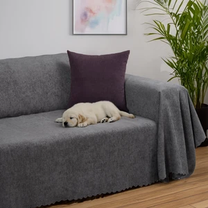 Latuda Home Premium Koltuk Örtüsü 175x350 XLARGE Gramajlı Jakarlı Şönil  Gri | Kanepe Örtüsü |  Kaymaz